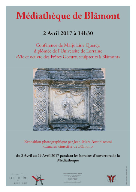 BLAMONT (54) - Conférence "Vie et oeuvre des Frères Goeury, sculpteurs à Blâmont" (2 avril 2017)