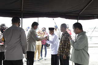 Gubernur Herman Deru Hadiri Pembagian 34 Juta Masker Serentak di Indonesia Secara Virtual
