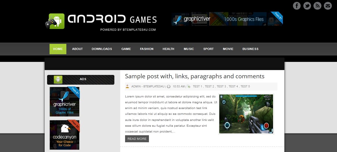 Free Android Games Blogger Template