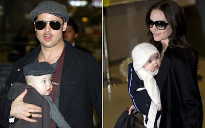 Brangelina take twins out in public