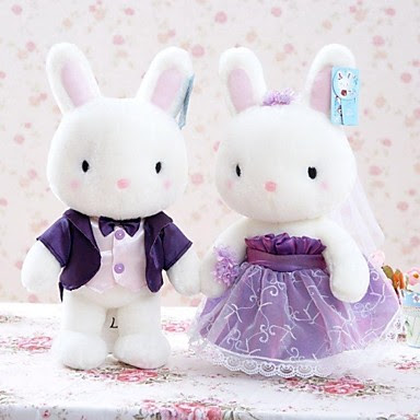 Pareja de Novios Conejos de Peluche