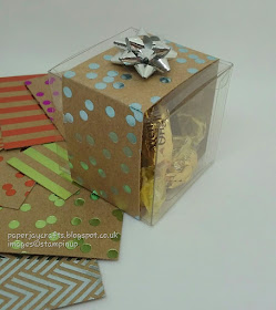 Paperjay Crafts, clear tiny treat boxes, foil frenzy dsp, mini gift bows, Stampin Up