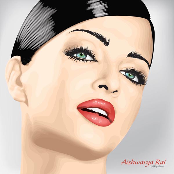 Aishwarya Rai Vector Portrait by Ikiyubara Image Source wwwebysu