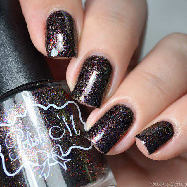 black with shimmer nail polish