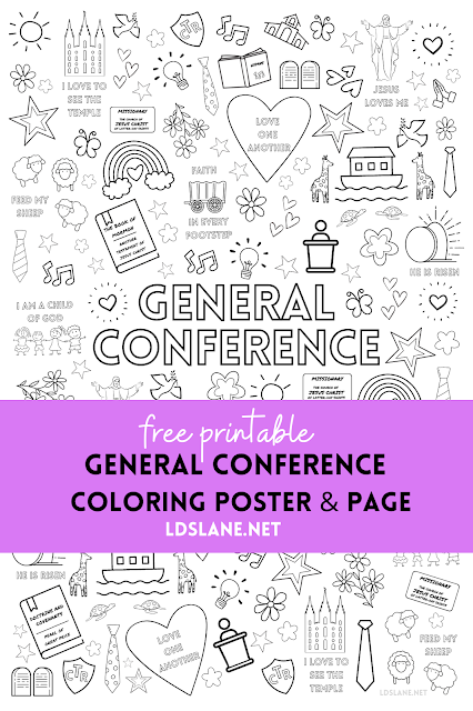 General Conference Coloring Poster and Page - two sizes!