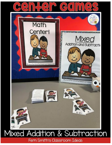 Click Here to Download This Back to School Mixed Addition and Subtraction Center Games Freebie Resource For Your Class Today!