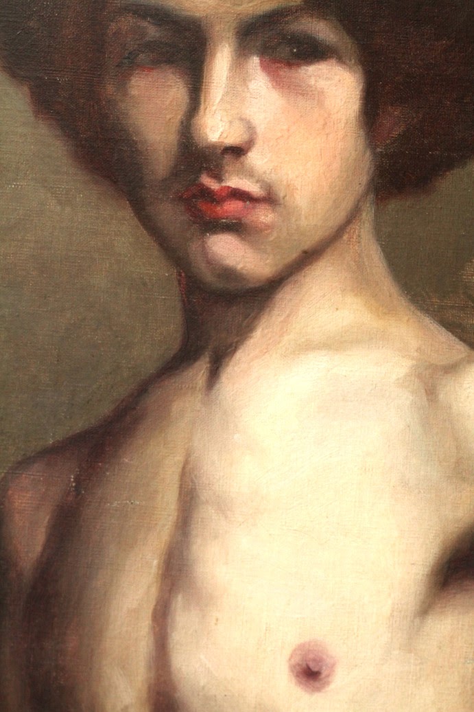 Caption Nude Portrait of an Adolescent Boy