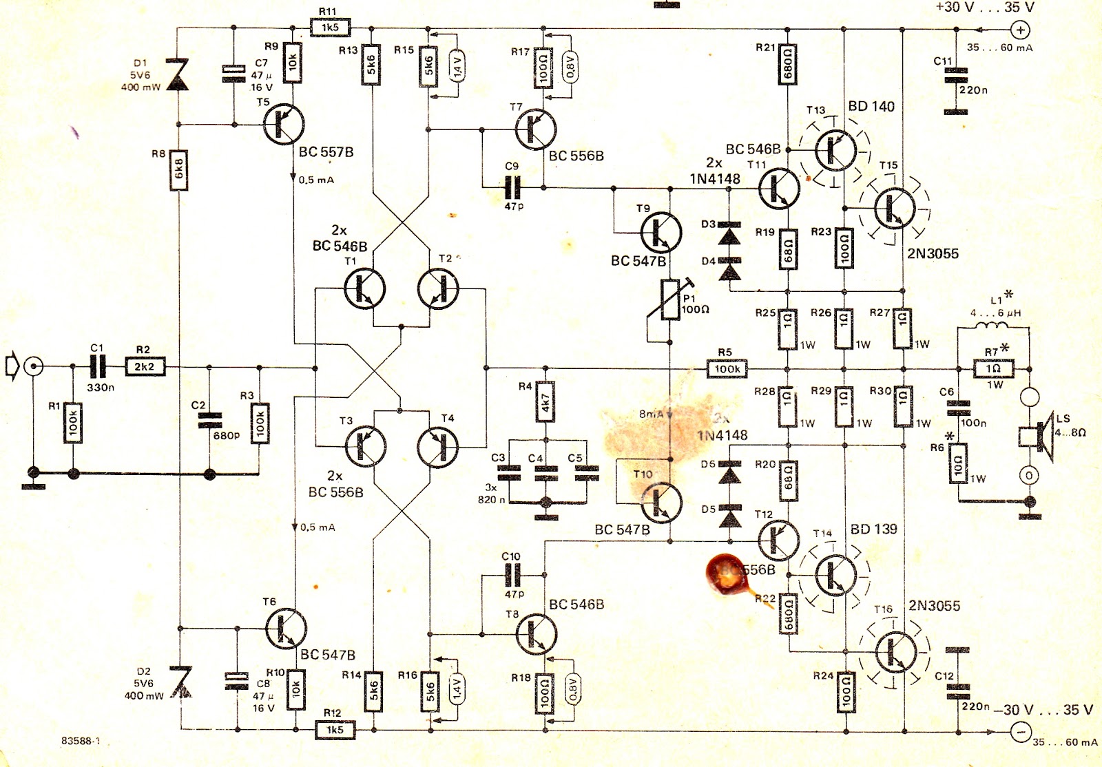 How to Make a Hi-Fi 100 Watt Amplifier Circuit Using 2N3055 Transistors | Circuit Diagram Centre