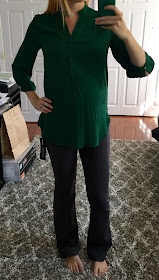 41Hawthorn - Colibri Solid Tab Sleeve Blouse - Maternity Stitch Fix Review