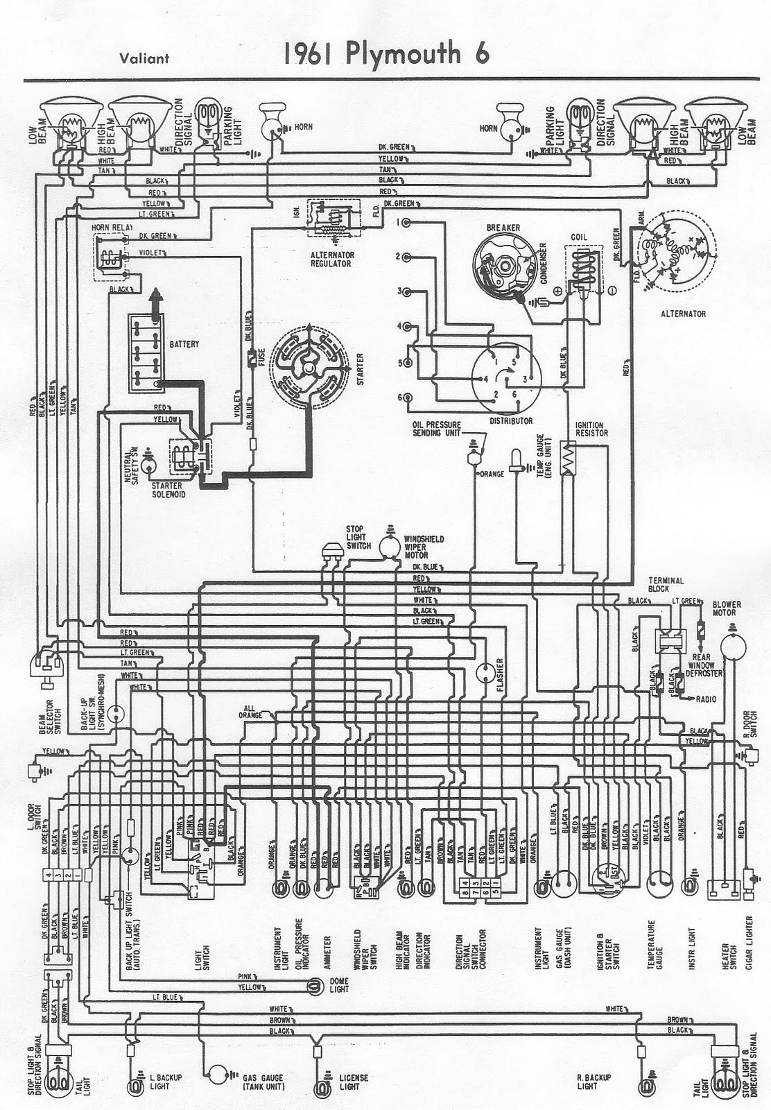Car Diagrams 1961 Cadillac Wiring Diagram 1967 Plymouth