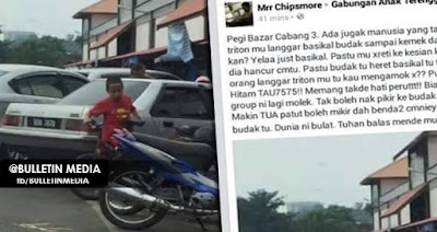 'Sampai Hati Langgar Basikal Buruk Saya'