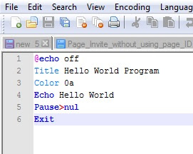 Hello World Batch Program