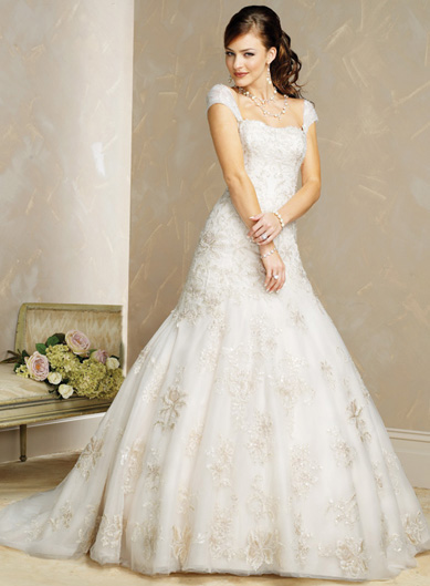 Gorgeous Wedding  Dress  Gorgeous Cap  Sleeve  Wedding  Dress 