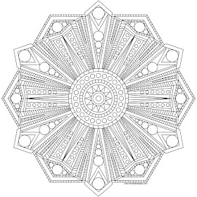 Geometric mandala to print and color- available in jpg and transparent png format. Click through for the best version. 