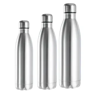 Portable Outdoor Water Bottle Food Grade Reusable Stainless Steel Single Wall Leakproof Nesting Cup Bottle 1000ml hown - store