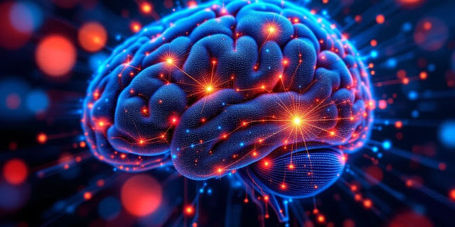 Brain with neural patterns, symbolising deep learning in AI.