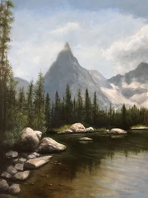 Tranquility by the Mountains painting Patt Baldino