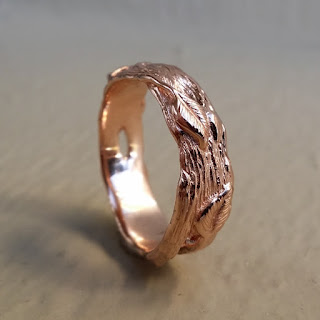 Hand Sculpted One-of-a-Kind Solid Gold Leaf & Twig Wedding Band, men's wedding band, men's jewelry, Dawn Vertrees. Wedding ring 