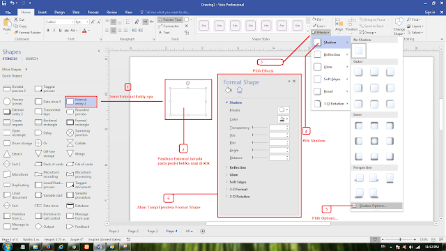 Cara settings External Entity Visio 2017