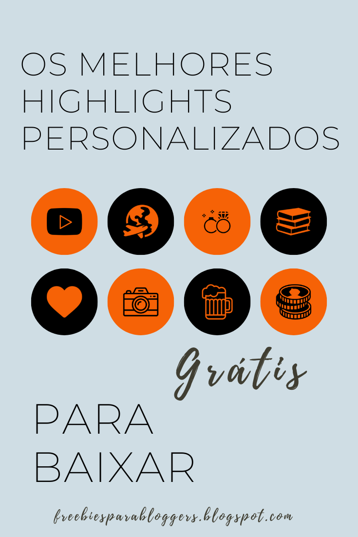 Highlights Para os Destaques do Instagram - Tema "Black & Orange" Grátis para Download