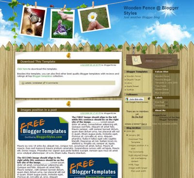 Wooden Fence Blogger Template