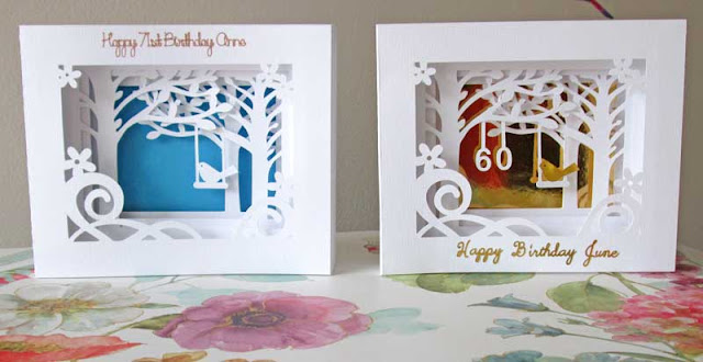 Shadow box card tutorial on SilhouetteUk.blogspot.com