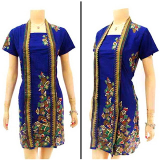 DB2901 - Mode Baju Dress Batik Modern Terbaru 2013