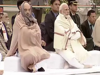 Amit Shah and Modi Sitting with Shaul Meme Template
