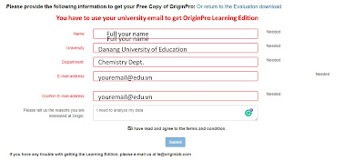 Free License of Free OriginPro 2021 Learning Edition for students