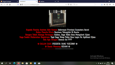 Web Provinsi Sumatera Barat Diretas