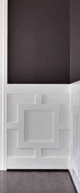 Square trim design on walls