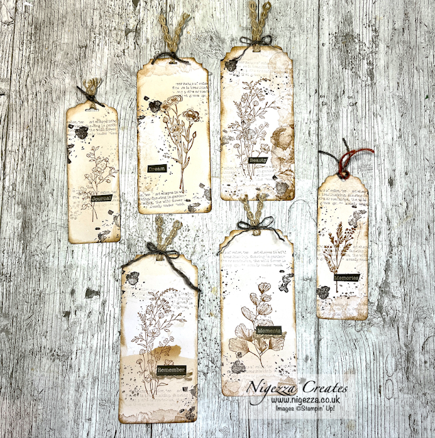 One Sheet Wonder Stamped Vintage Tags - Come Crafting With Jill & Gez Facebook Live
