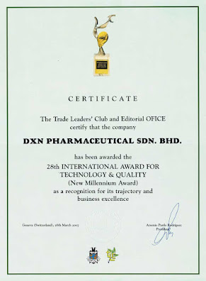 Premios de reconocimientos estrictos de DXN Internacional