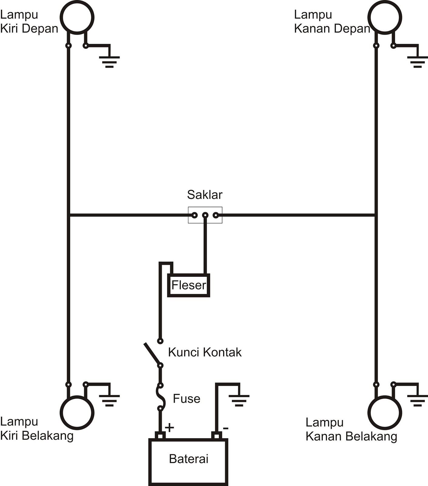 Rangkaian Lampu Sein Pada Mobil Dan Motor Galeri Otomotif