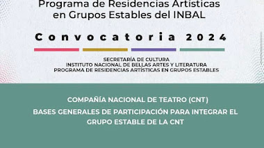 MÉXICO: Actrices y actores está abierta la convocatoria para pertenecer al elenco estable de la Compañía Nacional de Teatro ¡Participen! 🎭♥️