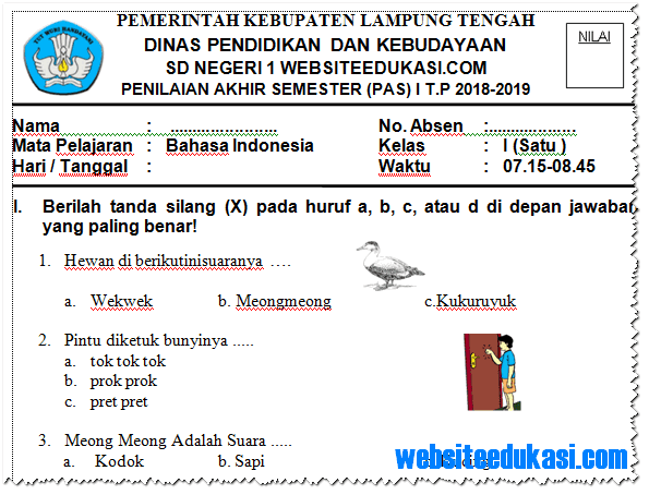 Kisi Kisi Soal Dan Jawaban Bahasa Indonesia Smp Kelas  Contoh Soal Uas Bahasa Indonesia Kelas 7 Semester 1 2018