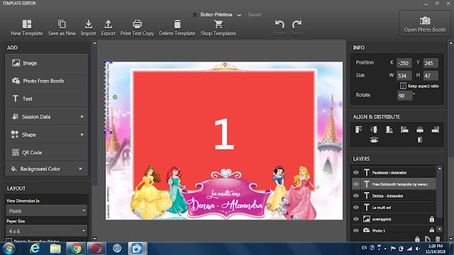 Template photobooth for Princess Birthday