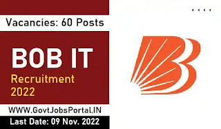 Bank of Baroda IT Professional Recruitment 2022 : Bank Jobs for 60 Officer Posts