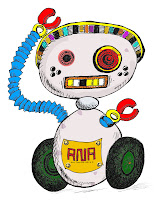 642 Things to Draw 28 - A Robot - Pen and Ink with Digital Colour by Ana Tirolese ©2012