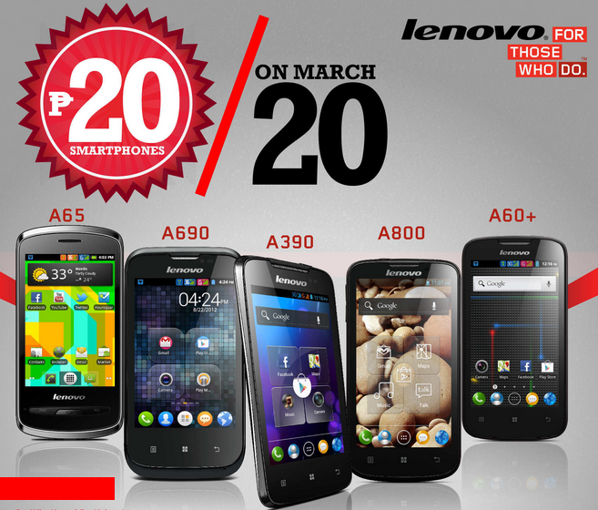 20 Pesos Sale, Lenovo Mobile Philippines