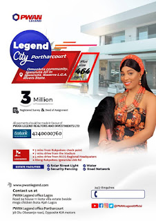 Legend City Estate Igwunita Portharcourt is unarguably one of the most affordable real estate in IGWURUTA Ikwere Local government. If I were you, I will key into this scheme before the price appreciates.