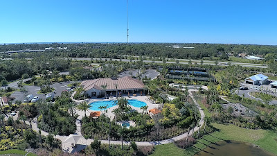 Overhead view of Bellacina by Casey Key community pool