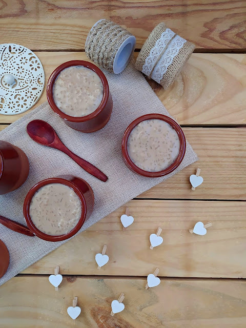 Arroz con bebida vegetal de nuez y chocolate blanco en Monsieur Cuisine Lidl, postre de verano, tradicional, versión, vanguardia, sin horno, sencillo, fácil Cuca