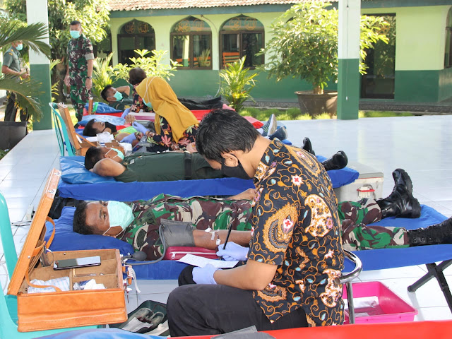 Kodim Sragen - PMI Sragen Keluhkan stok darah menipis, Kodim Sragen gelar donor darah