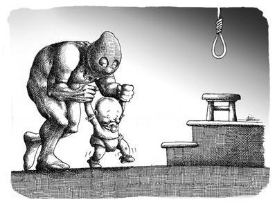 Iran: A corrupt theocracy, a medieval justice system.