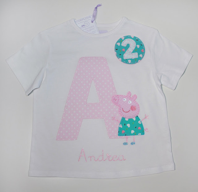 camiseta peppa pig con la inicial