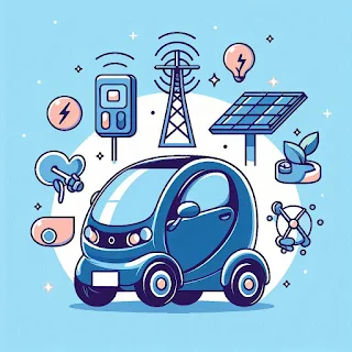 clip art of electric vehicle , electric vehicle ,car ,illustration
