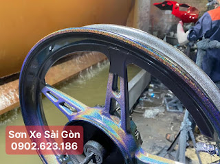 Sơn mâm xe máy màu ánh pha lê màu cực đẹp