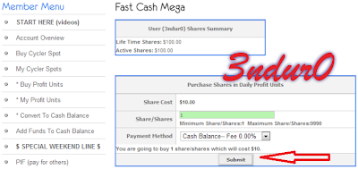 Cara Compound di Fast Cash Mega (FCM)