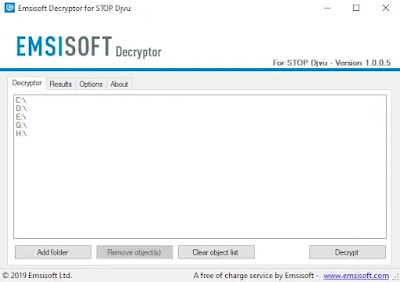 Emsisoft Decrypt tool for STOP Djvu